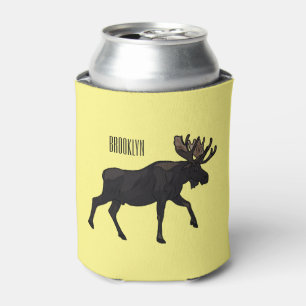 Moose cartoon illustration can cooler