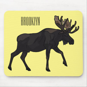 Moose cartoon illustration mouse pad