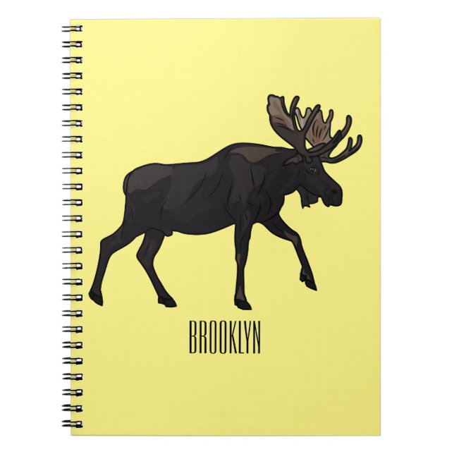 Moose cartoon illustration notebook (Front)