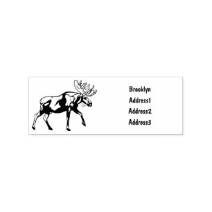 Moose cartoon illustration rubber stamp