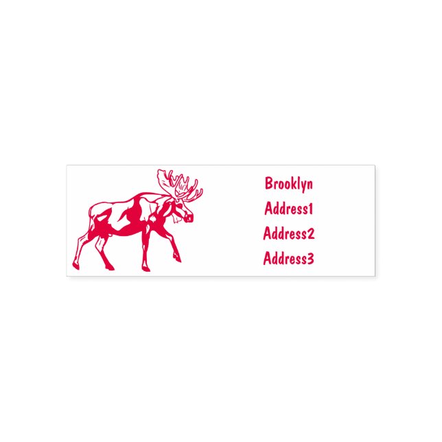 Moose cartoon illustration self-inking stamp (Design)