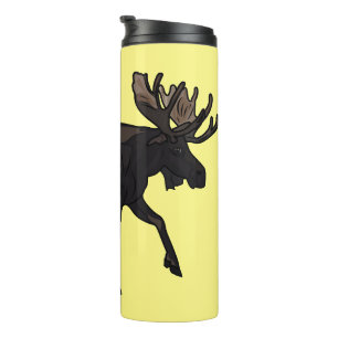 Moose cartoon illustration thermal tumbler