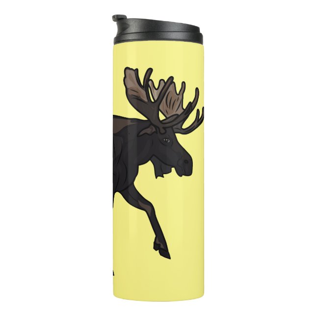 Moose cartoon illustration thermal tumbler (Rotated Right)
