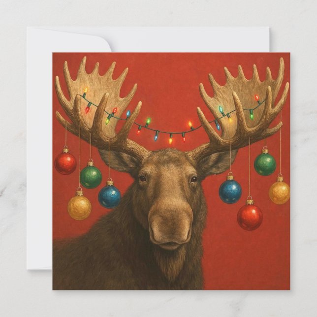 Moose Christmas Card. Card (Front)