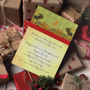 Moose Christmas Dinner Invitation & Party Invites
