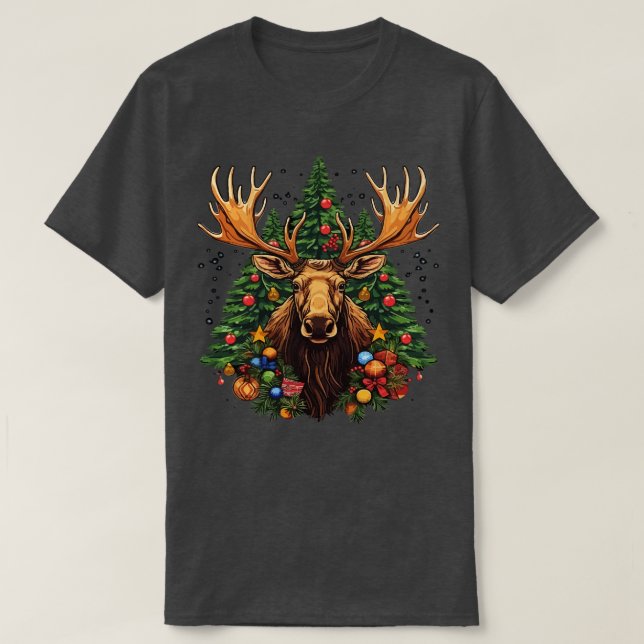 Moose Christmas T-Shirt (Design Front)