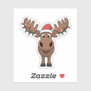 Moose Christmas Tree Lights Funny Xmas Moose Lover