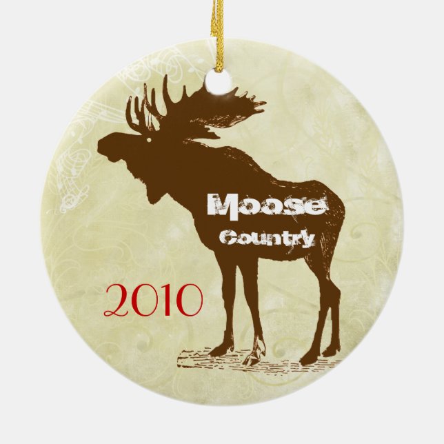 Moose Country Christmas Photo Ornament (Back)
