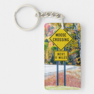 Moose Crossing Acrylic Keychain