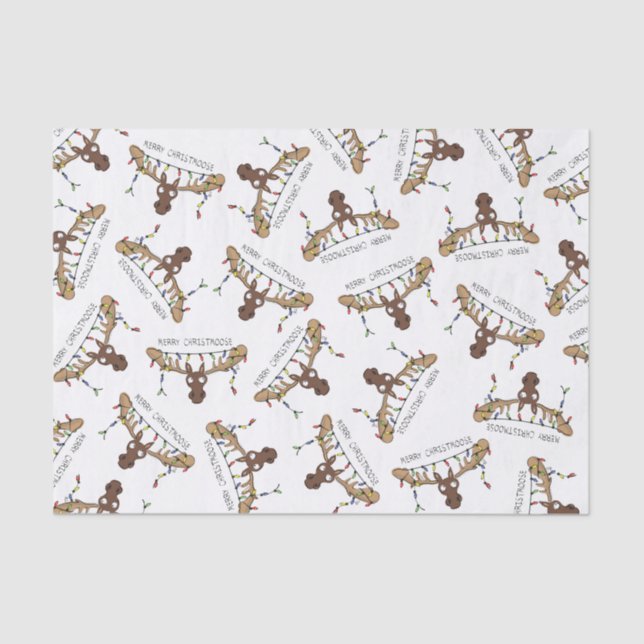 Moose Cute Funny Christmas Tissue Paper (Front)