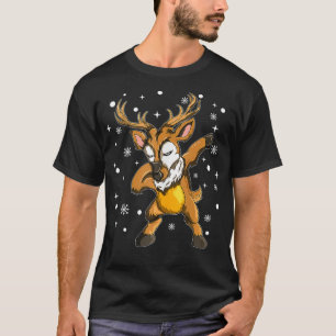 Moose Dabbing Design Winter X Mas Motif Christmas  T-Shirt