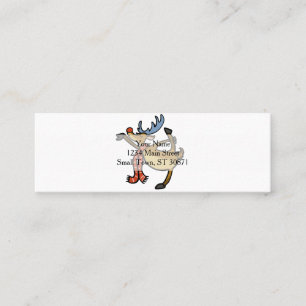 Moose dancing cartoon choose background color mini business card