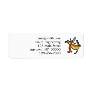 Moose dancing cartoon   choose background color return address label