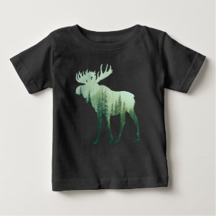 Moose Deer And Forest Nature Baby T-Shirt