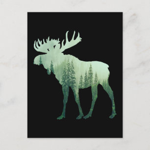 Moose Deer And Forest Nature Postcard