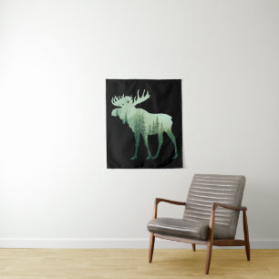 Moose Deer And Forest Nature Tapestry