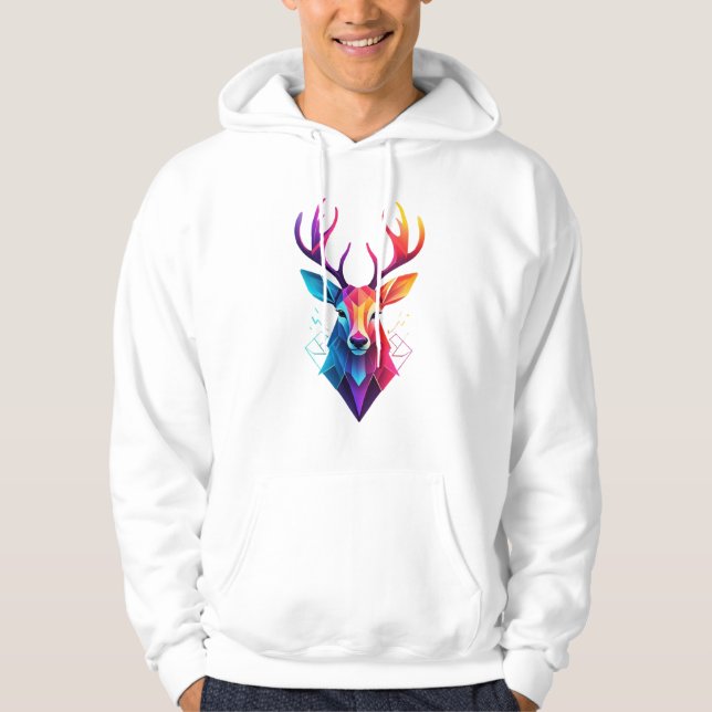 moose,deer,colourful art hoodie (Front)