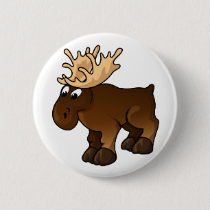 Moose Design 6 Cm Round Badge