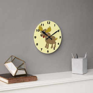 Moose Design Round Clock