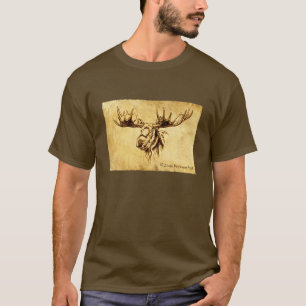 Moose Drawing Straight Edges T-Shirt