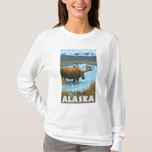 Moose Drinking at Lake - Sitka, Alaska T-Shirt
