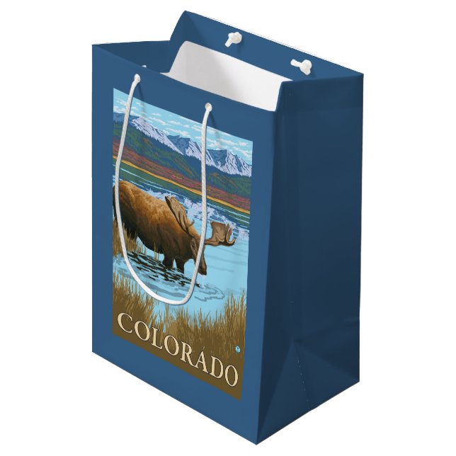 Moose DrinkingColorado Medium Gift Bag (Front Angled)