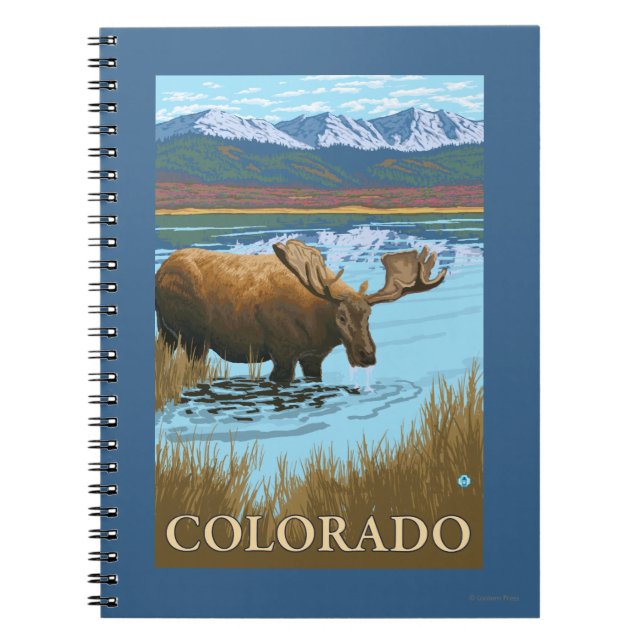 Moose DrinkingColorado Notebook (Front)