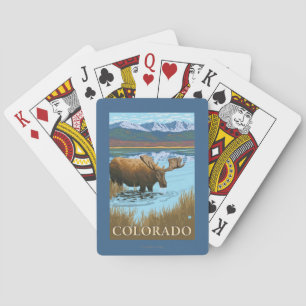 Moose DrinkingColorado Playing Cards