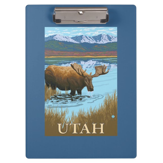 Moose DrinkingUtah Clipboard (Front)