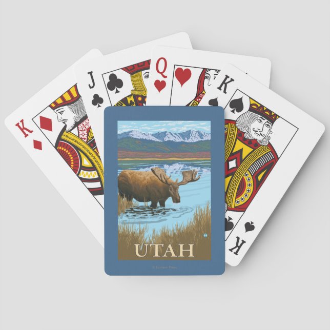 Moose DrinkingUtah Playing Cards (Back)