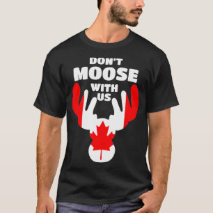 Moose Elk Canada Deer Maple Leaf Funny Canadian Fl T-Shirt