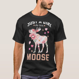 Moose  Elk Deer  Flower Floral Animal  Fan T-Shirt