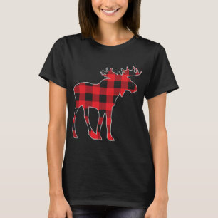 Moose Elk Plaid Buffalo Check Pajama Lumberjack Ch T-Shirt