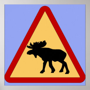 Moose (Elk) Road Sign