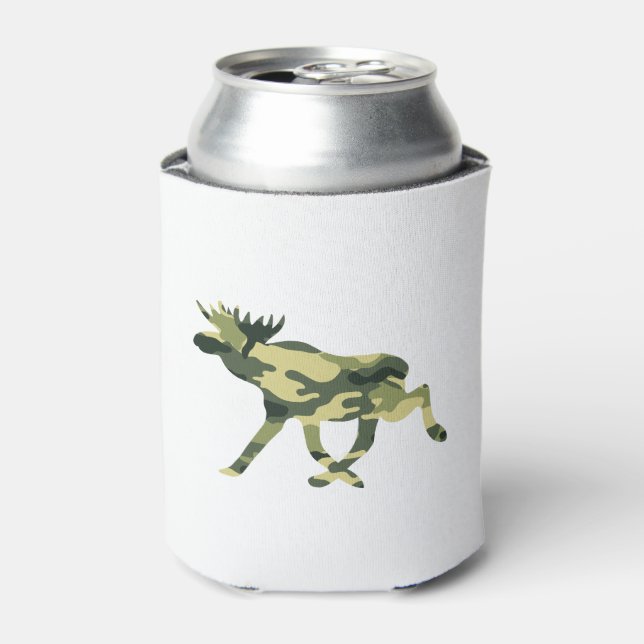 Moose / Elk Woodland Camouflage / Camo Can Cooler (Can Front)
