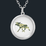 Moose / Elk Woodland Camouflage / Camo Silver Plated Necklace<br><div class="desc">Moose / Elk Animal Silhouette Woodland Camo Disruptive Dazzle Pattern.

Globe Trotters specialises in idiosyncratic imagery from around the globe. Here you will find unique Greeting Cards,  Postcards,  Posters,  Mousepads and more.</div>