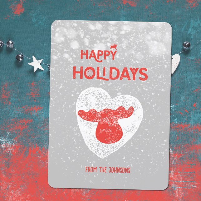 Moose Family Photo Holiday Card (Moose Family Photo Holiday Card ©Susanne Sachers - Sunny Mind Design 🌞)