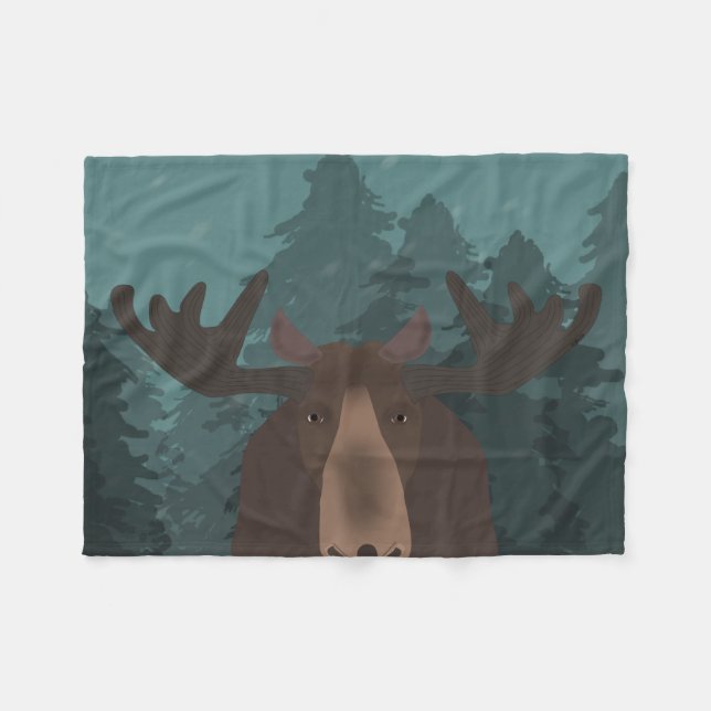 Moose Fleece Blanket (Front (Horizontal))