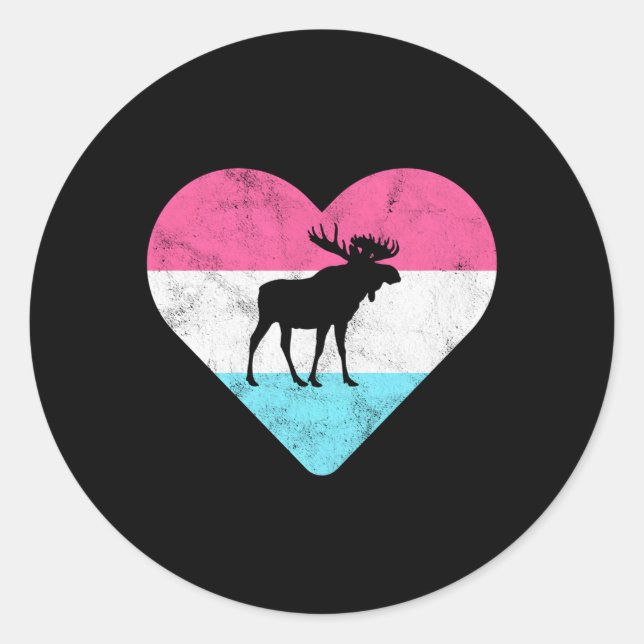 Moose For Or Classic Round Sticker (Front)