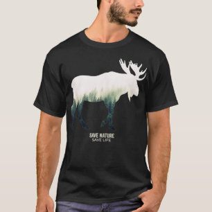 Moose Forest Animal Nature Environment Wilderness  T-Shirt