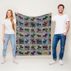 Moose Gift Blanket Vintage Moose Lover Throw
