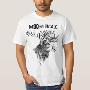 Moose Head Humour Fun T - Shirt