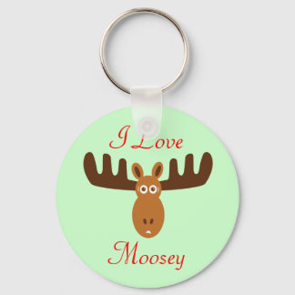 Moose Head_I Love Moosey Key Ring