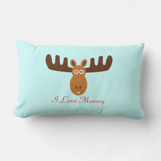 Moose Head_I Love Moosey Lumbar Cushion (Front)