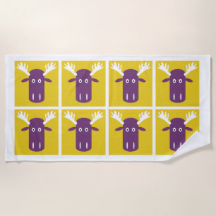 Moose Head Pop Art beach towel