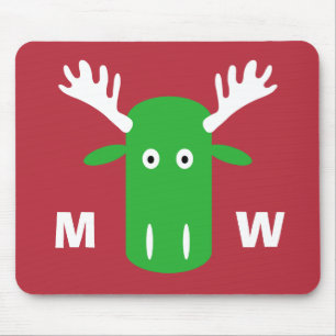 Moose Head Pop Art custom monogram mousepad