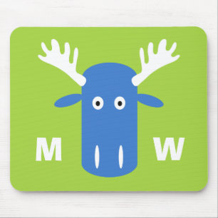 Moose Head Pop Art custom monogram mousepad