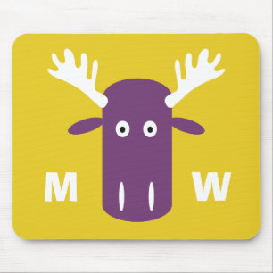 Moose Head Pop Art custom monogram mousepad