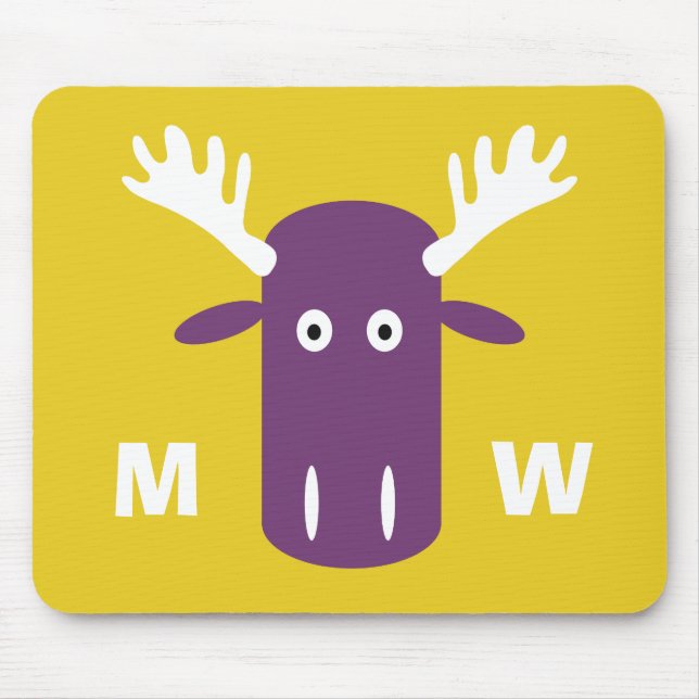 Moose Head Pop Art custom monogram mousepad (Front)