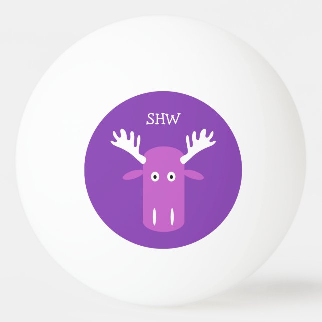 Moose Head Pop Art custom monogram ping pong balls (Front)